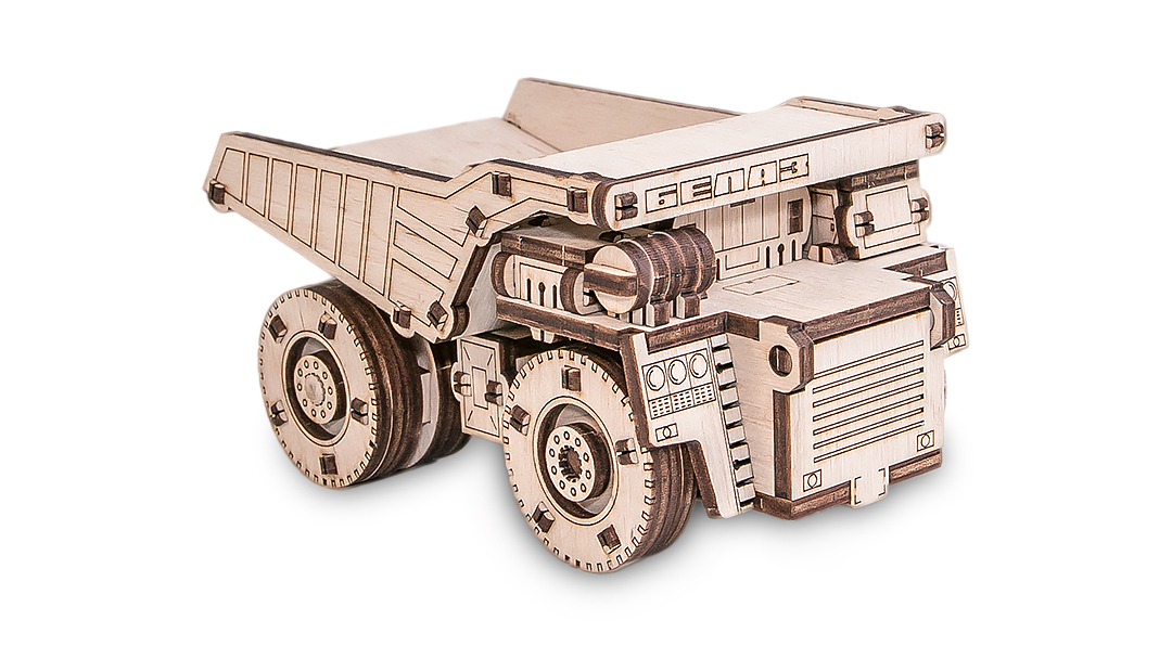 Eco Wood Art Belaz Mini. 3D-конструктор самосвала Белаз Мини