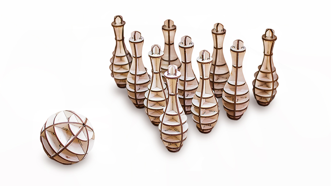 Eco Wood Art Bowling Mini. 3D-конструктор боулинга