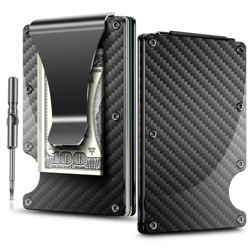 Minimalist Carbon Fibre Slim Wallet. Тонкий карбоновый кошелек с RFID-защитой