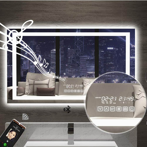 Умное сенсорное зеркало со светодиодной подсветкой для ванной комнаты. Gesipor