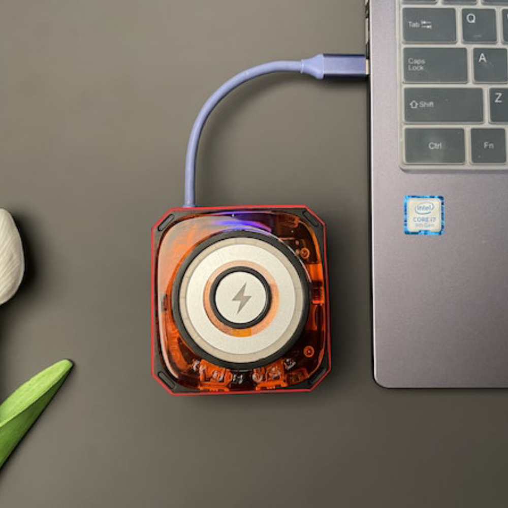 Умное устройство для беспроводной и обычной зарядки гаджетов от ноутбука. HOBOLL