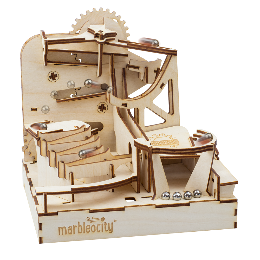 PlayMonster Marbleocity Skate Park. Деревянный конструктор STEM