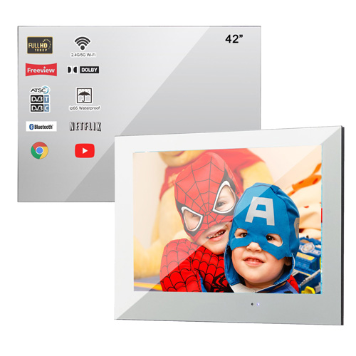Умный зеркальный телевизор для ванной комнаты. Soulaca 42" Bathroom Smart Android TV Mirror