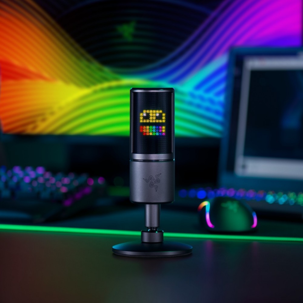 USB-микрофон со смайлами для стрима. Razer Seiren Emote купить в Москве по  приятной цене